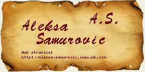 Aleksa Samurović vizit kartica